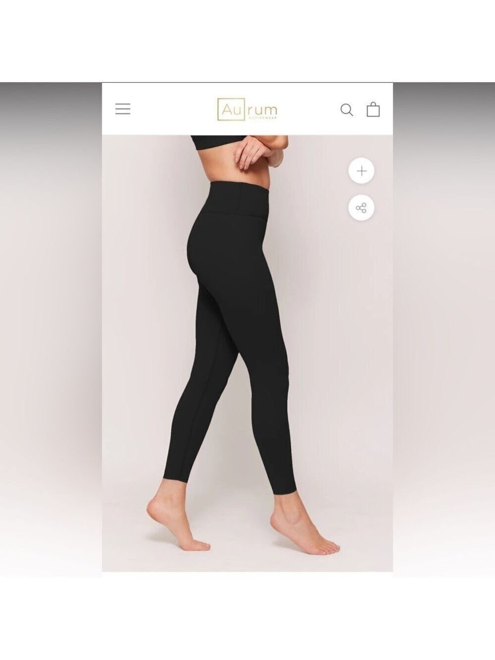 Aurum Black High-Waisted Leggings
